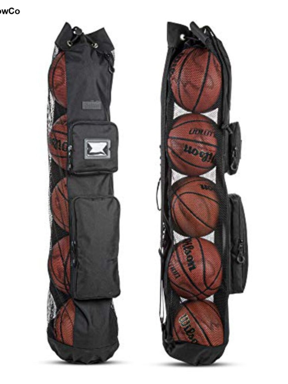 Basketball Mesh Ball Bag Large Equipment Bag Shoulder Strap 5 Ball Capacity